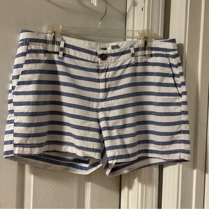 Old Navy Blue and White Preppy Nautical Striped Low Waist Shorts Size 10